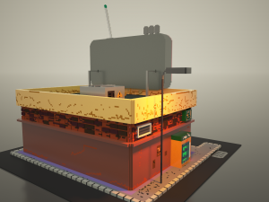 3d voxel model of a retro radio station Modelo 3D