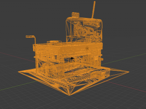 3d voxel model of a retro radio station Modelo 3D
