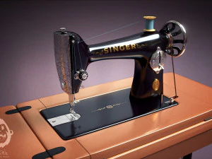 retro sawing machine singger 3D Model