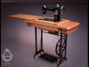 retro sawing machine singger 3D Model