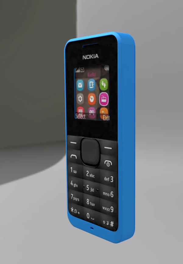nokia 105 blue body 3D Model .c4d .max .obj .3ds .fbx .stl .blend