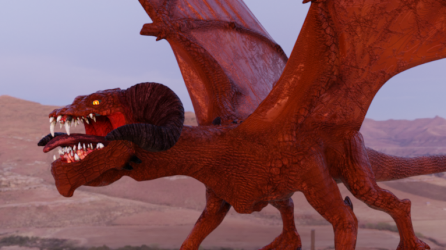 volcano dragon 3D Модель .c4d .max .obj .3ds .fbx .stl .blend 