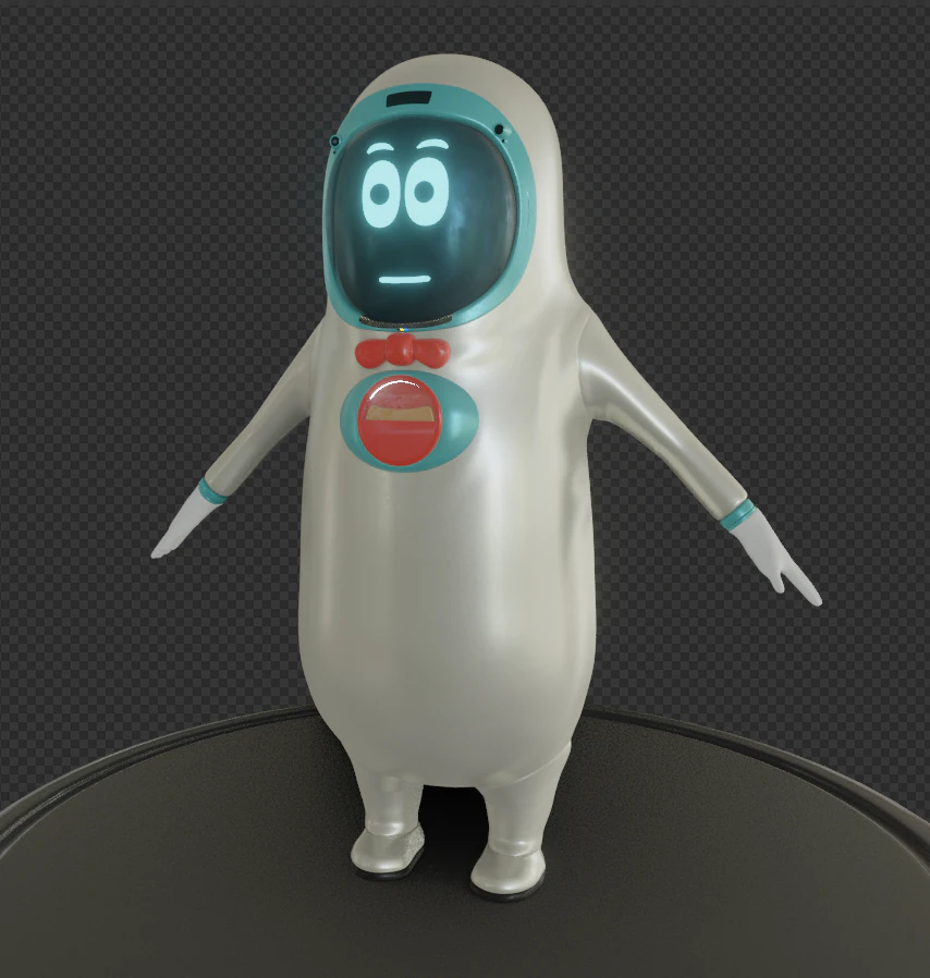MrPeanut The Assistance Robot 3D Model .c4d .max .obj .3ds .fbx .stl .blend 