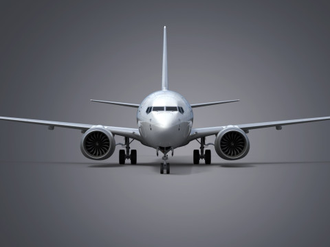 Boeing 737-8 MAX Generic White 3D Model
