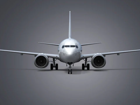 Boeing 737-8 MAX Generic White 3D Model