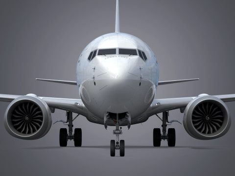 Boeing 737-8 MAX Generic White 3D Model