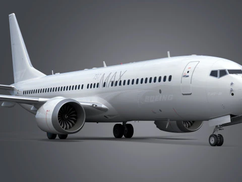 Boeing 737-8 MAX Generic White 3D Model