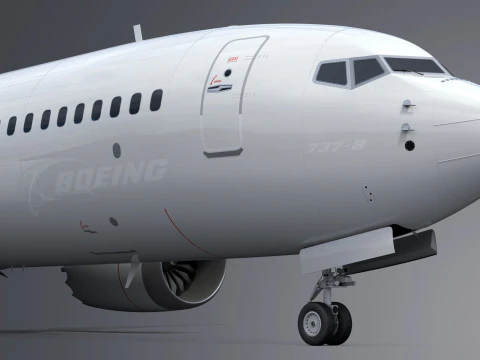 Boeing 737-8 MAX Generic White 3D Model