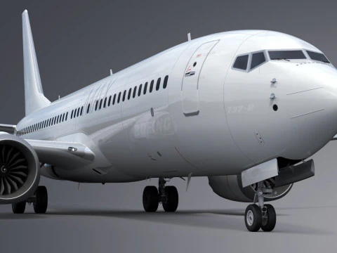Boeing 737-8 MAX Generic White 3D Model