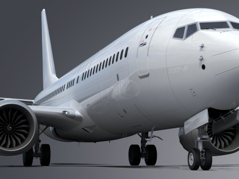 Boeing 737-8 MAX Generic White 3D Model