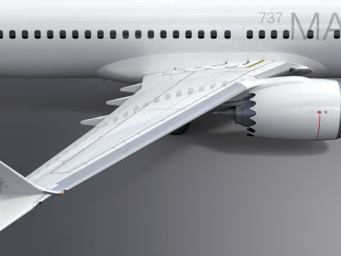 Boeing 737-8 MAX Generic White 3D Model