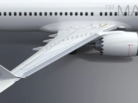Boeing 737-8 MAX Generic White 3D Model