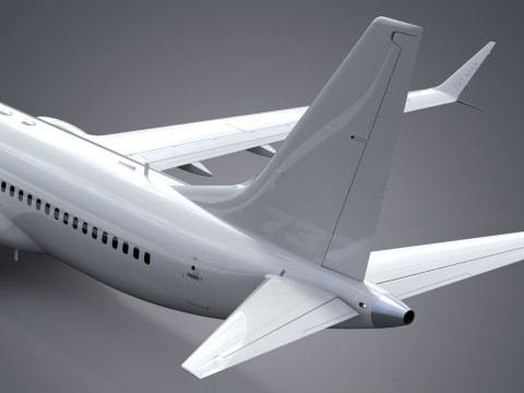 Boeing 737-8 MAX Generic White 3D Model