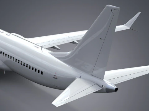 Boeing 737-8 MAX Generic White 3D Model