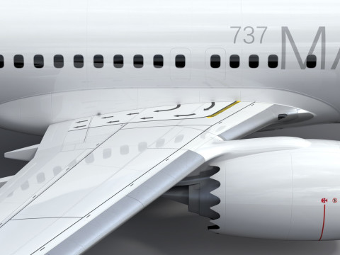 Boeing 737-8 MAX Generic White 3D Model