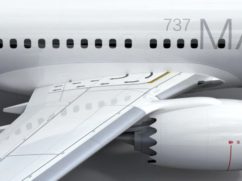 Boeing 737-8 MAX Generic White 3D Model