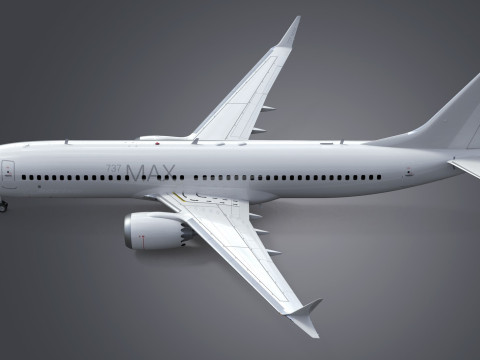 Boeing 737-8 MAX Generic White 3D Model