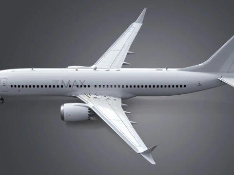 Boeing 737-8 MAX Generic White 3D Model