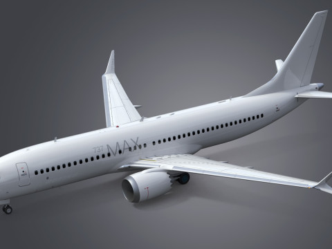 Boeing 737-8 MAX Generic White 3D Model