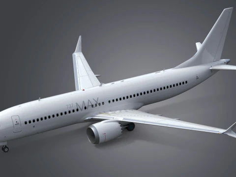 Boeing 737-8 MAX Generic White 3D Model