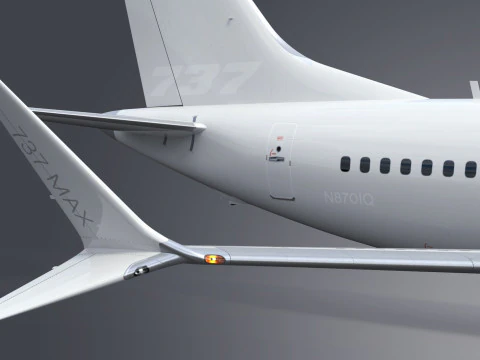 Boeing 737-8 MAX Generic White 3D Model