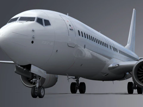 Boeing 737-8 MAX Generic White 3D Model