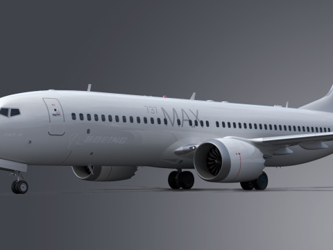 Boeing 737-8 MAX Generic White 3D Model
