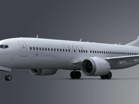 Boeing 737-8 MAX Generic White 3D Model