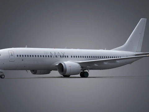 Boeing 737-8 MAX Generic White 3D Model