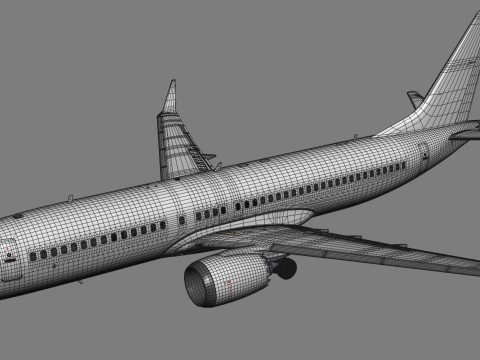Boeing 737-8 MAX Generic White 3D Model