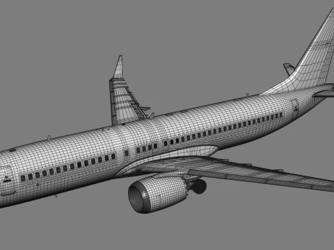 Boeing 737-8 MAX Generic White 3D Model