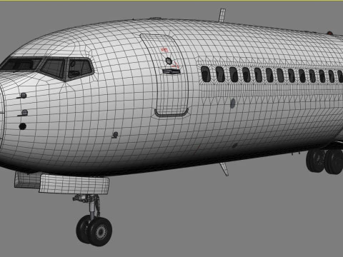 Boeing 737-8 MAX Generic White 3D Model
