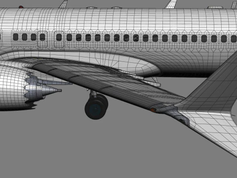 Boeing 737-8 MAX Generic White 3D Model