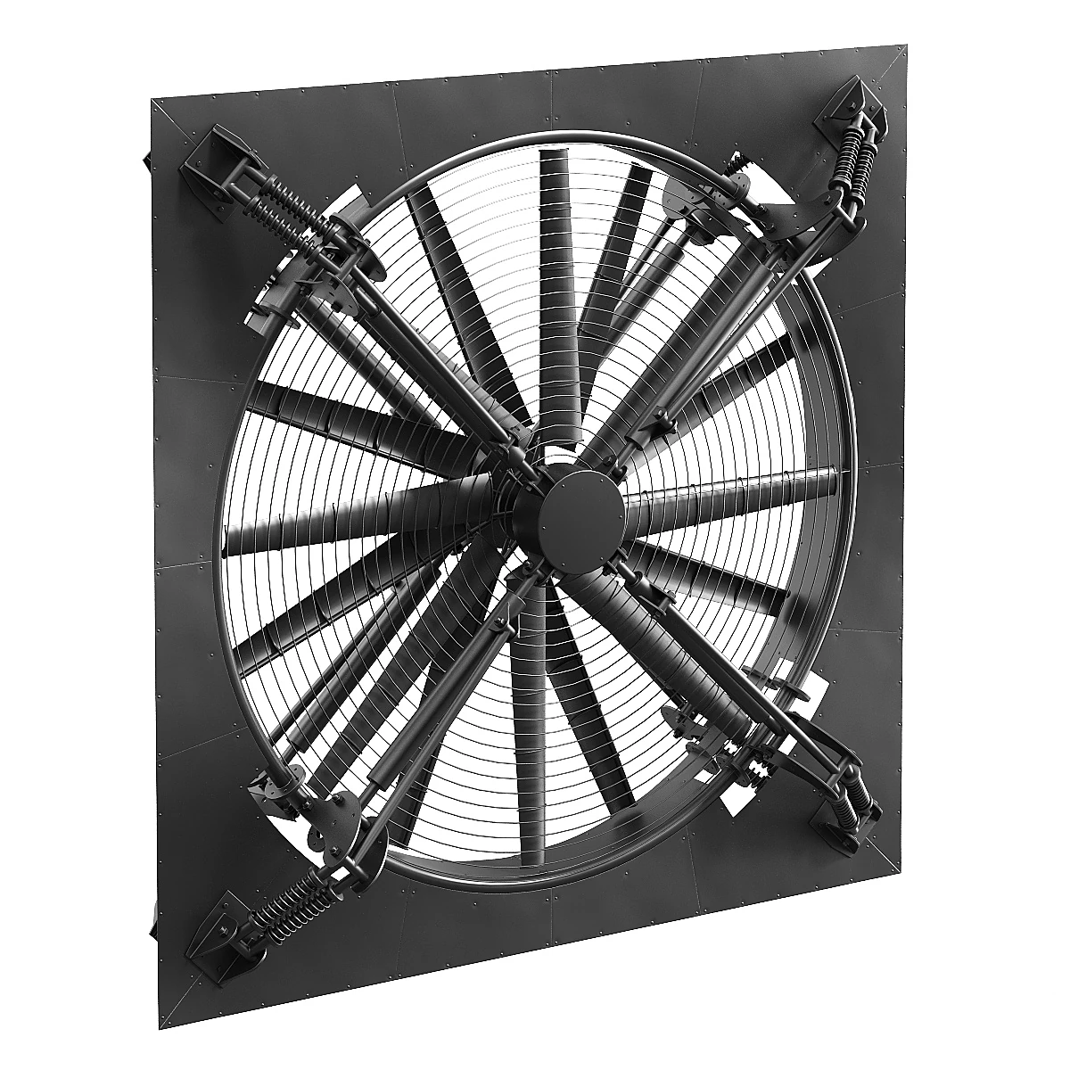 Large industrial fan 3D Model .c4d .max .obj .3ds .fbx .stl .blend