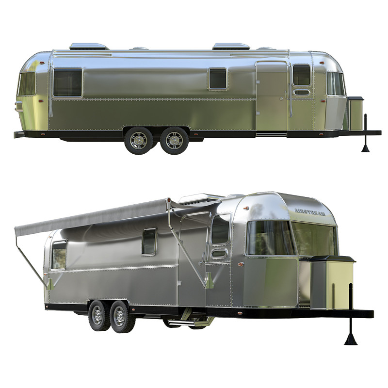 Airstream Travel Trailer Modèle 3D .c4d .max .obj .3ds .fbx .stl .blend