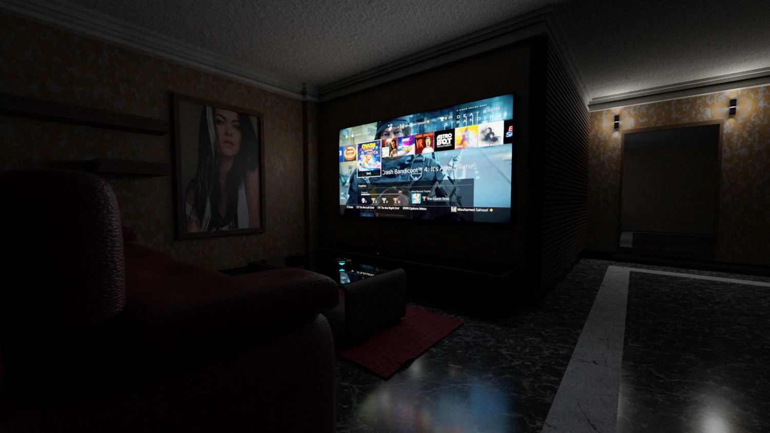 gaming room 3D Model .c4d .max .obj .3ds .fbx .stl .blend 