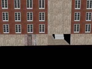 आंतरिक प्रवेश द्वार वाला बहुमंजिला घर 3D मॉडल