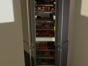 fridge with products animation Modèle 3D