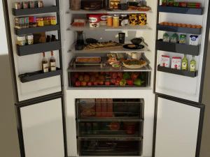 fridge with products animation 3D Model