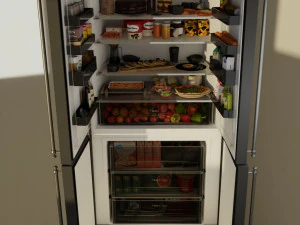 fridge with products animation 3D Model