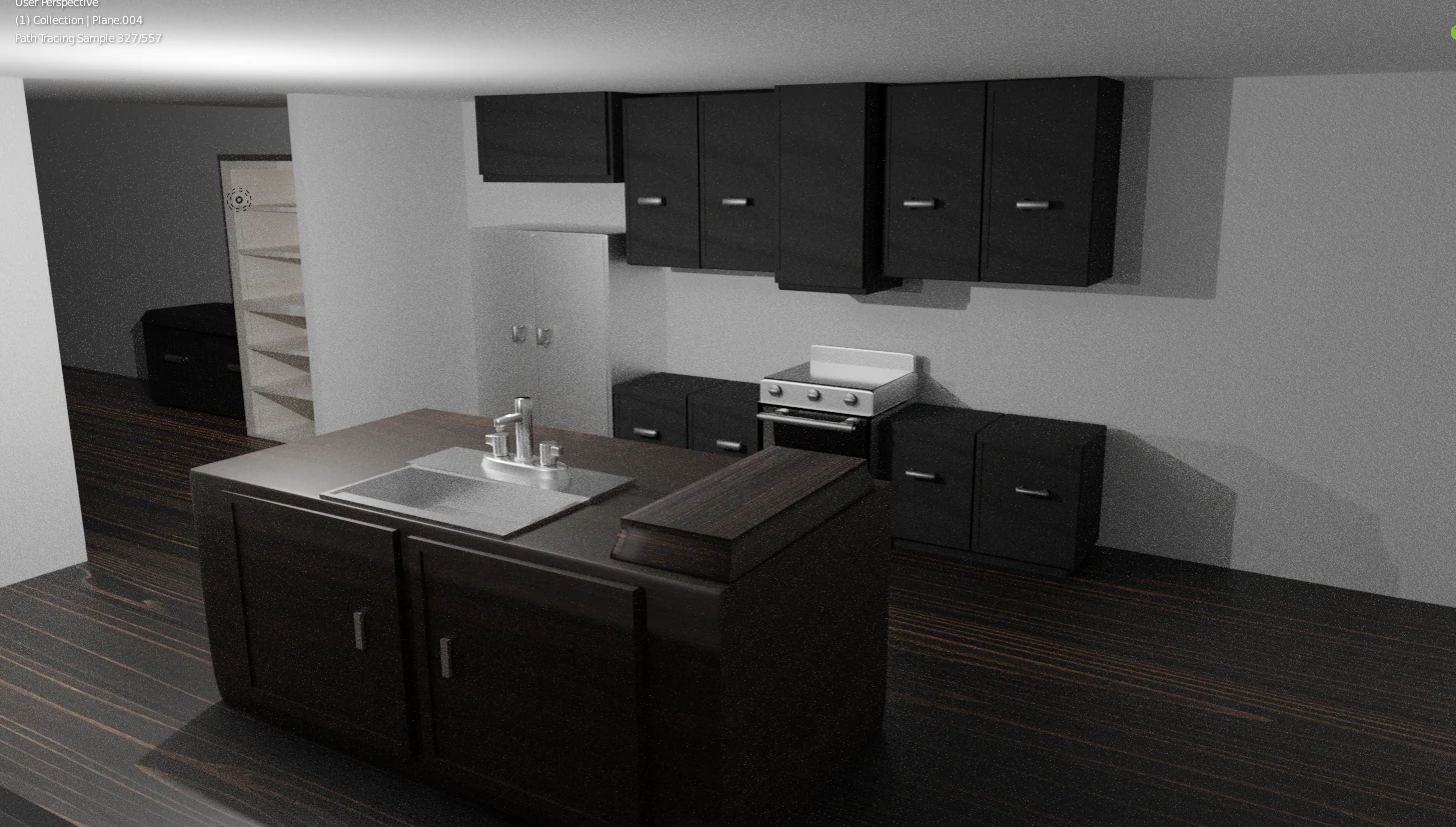 simple kitchen 3D Model .c4d .max .obj .3ds .fbx .stl .blend 