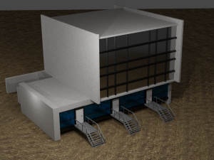 old 80s styled building 3D Model
