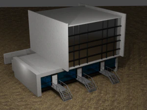 old 80s styled building 3D Model