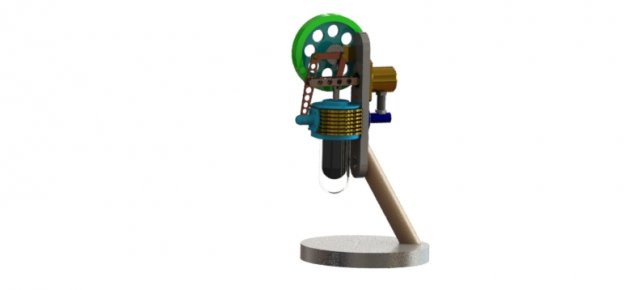 vertical stirling engine Model 3D .c4d .max .obj .3ds .fbx .stl .blend 