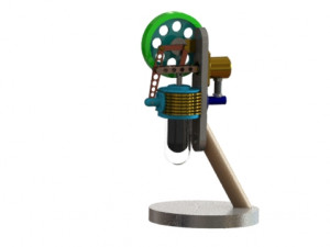 vertical stirling engine Model 3D