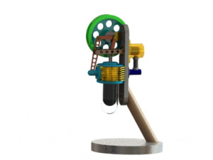 vertical stirling engine Model 3D