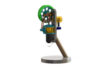 vertical stirling engine Model 3D
