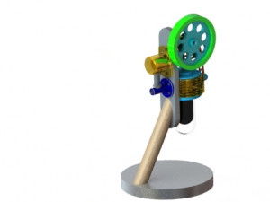 vertical stirling engine Model 3D