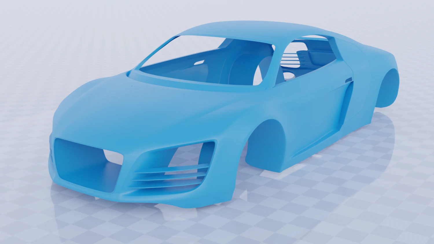 printable audi car 3D Model .c4d .max .obj .3ds .fbx .stl .blend