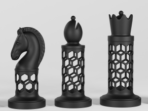 3d chess set pieces Modèles 3D en vedette